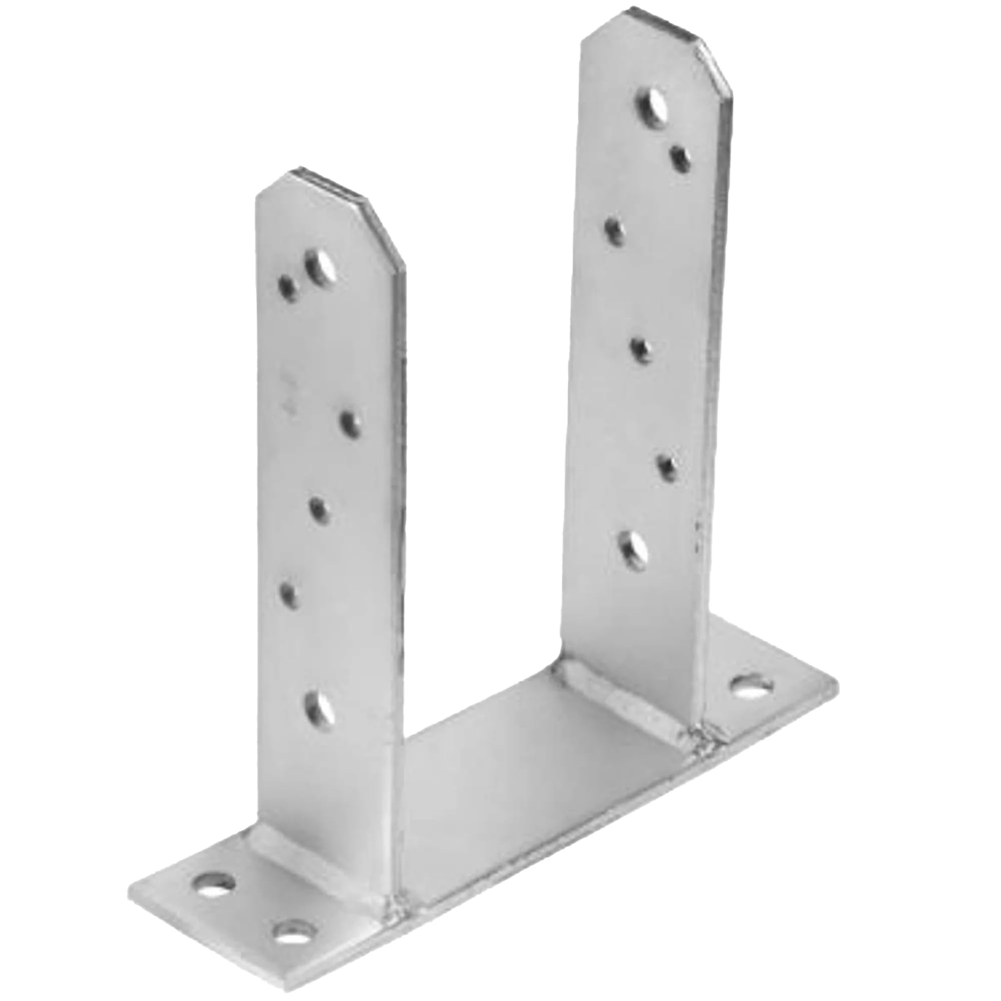 Galvanised Metal Decking Fence Support Brackets for Concrete Base & Pergola Posts - Bolt on Bracket Feet Supports 100mm (3.95")