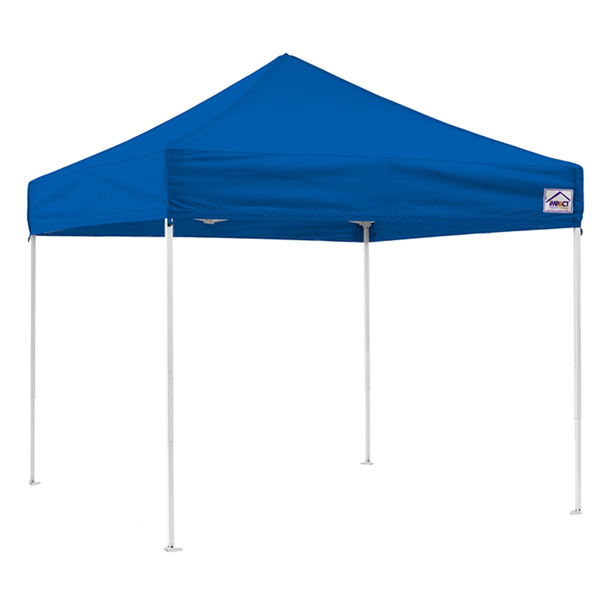 Impact 10' x 10' Pop Up Canopy Tent, Instant Shelter, Steel Frame, UV Coated, Includes Roller Bag and Spike and Rope Kit, Royal Blue