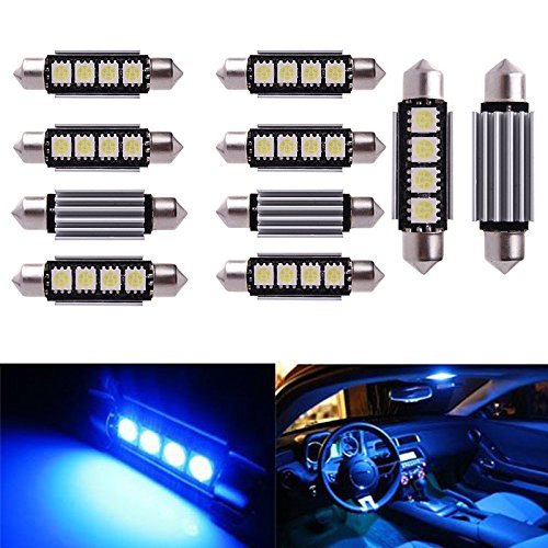 Inlink 10pcs Blue Error Free Festoon canbus 4SMD