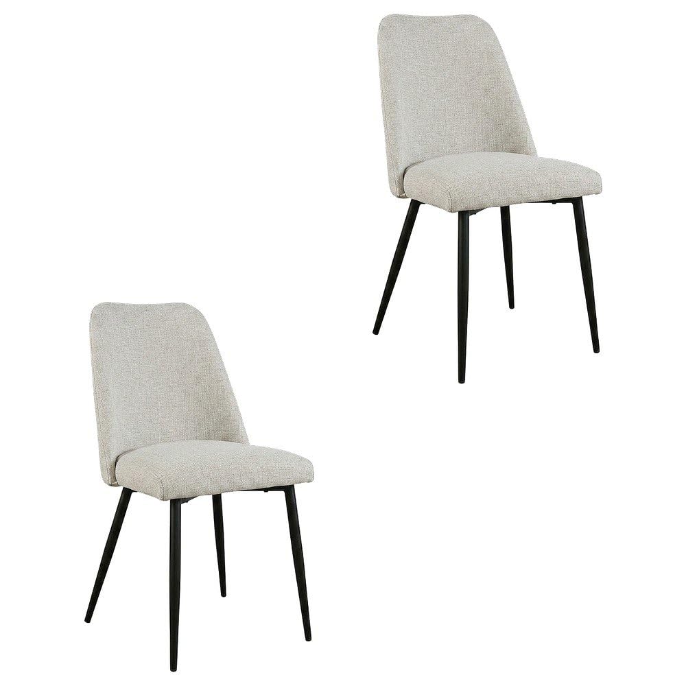 Polyester-Upholstered Dining Chairs Set of by Starlight Canyon Home – Iron, Natural, Pack of 2