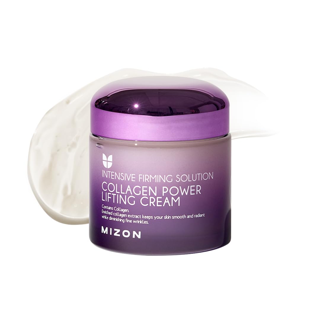 [Mizon] Collagen Power Lifting Cream (75ml) Day and Night Anti-Aging and Intensive Moisturizing, 75% Marine Collagen, Reduce Fine Lines and Age Spots, Korean Skin Care