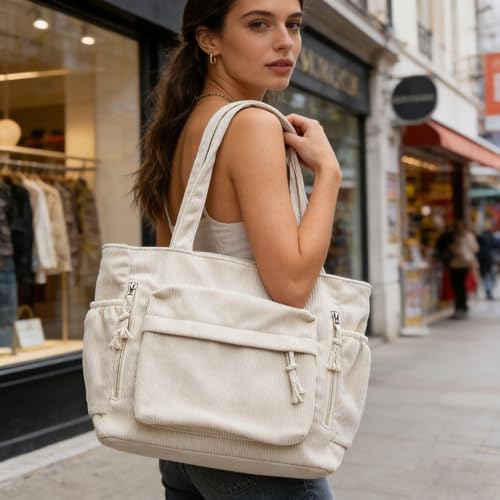Bolso Tote Premium de Pana para Mujer Grande 40x30x13cm miniatura 1