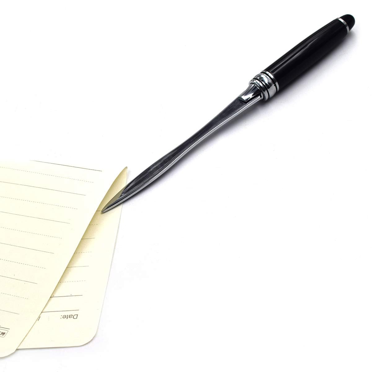 Ouvre Lettre Métal Noir Coupe Papier Élégant