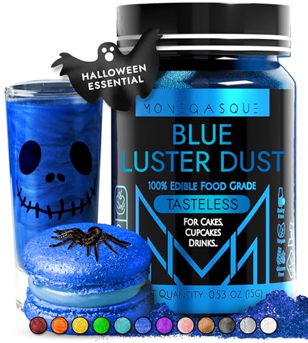 MONÉGASQUE Blue Edible Glitter for Drinks &amp; Cakes, Luster Dust, 15g