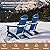 BRIOPAWS Folding-Adirondack-Chairs Set of 4 | HDPE Plastic | Fire Pit Chair | Cup Holder | Curved Back | All Weather | for Outdoor Backyard Deck Patio | Blue
