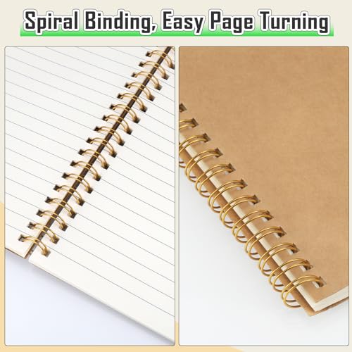 JIANTA 4 Packs Spiral Lined Notepad A5, 100 Pages/ 50 Sheets Kraft Cover Wirebound Notebooks Bulk Journals - Image 4
