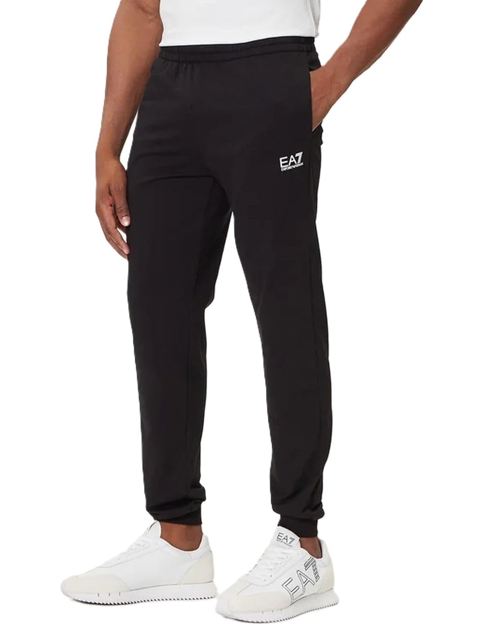 EA7 Męski Dres Z Logo Na Klatce Piersiowej I Zamkiem Błyskawicznym, Black