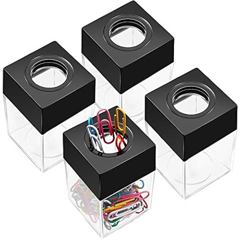 Outus 4 Pieces Magnetic Paper Clip Dispenser Holder Cover