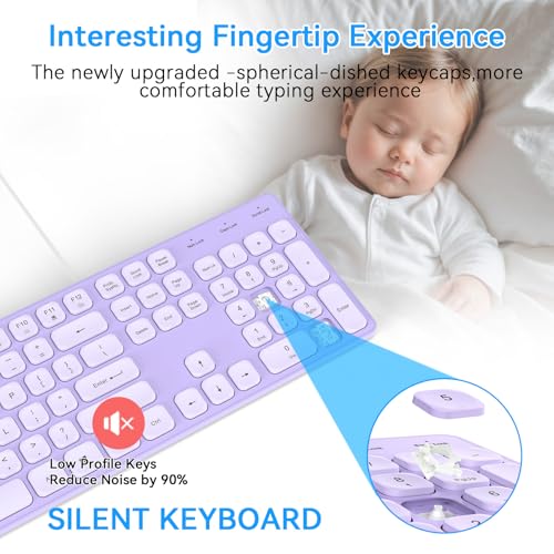 Image of USB Wired Keyboard for window,Comfortable Quiet Chocolate Keys, Durable Ultra-Slim Wired Computer Keyboard(QWERTY) for PC, Windows 11 /10 /8 /7 /XP /Vista KB1430 (KB435 Purple, Wired Keyboard For Windows)