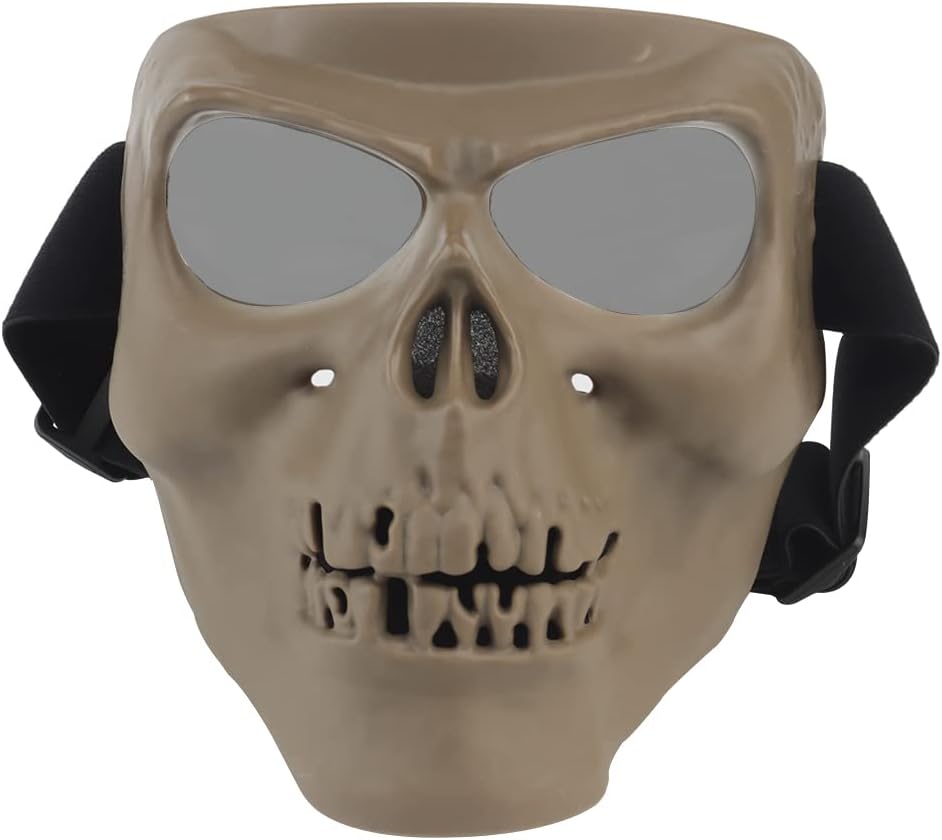 Airsoft Mask Halloween Skull Full Face Mask, Airsoft Paintball BB Gun Game Mask