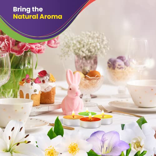 Spring Candles For Home Scented Tea Lights Candles - Spring Candle Set Of 64 - Gardenia, Freesia, White Lily, Jasmine - 3-4 Hour Extended Burn Time - Spring Candles For Home, Holiday, Wedding & Party #TOP3