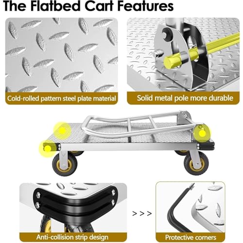 Carrito plegable de mano con ruedas giratorias 6" miniatura 3