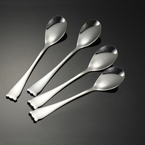 Miniatura 3 de Ouliget Mini cuchara de café espresso de acero inoxidable, cucharaditas de postre pequeñas cucharas de sopa, cuchara de café plateada con animales