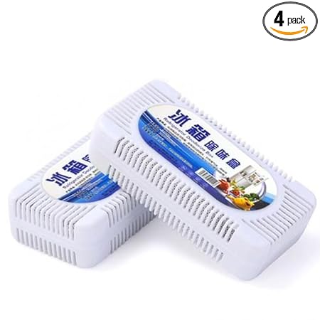 Hiyan 4 Pcs Charcoal Air Freshener For Fridge | Natural Activated Charcoal Deodorizer | No Smell Air Freshener carbon (Pack Of 4)