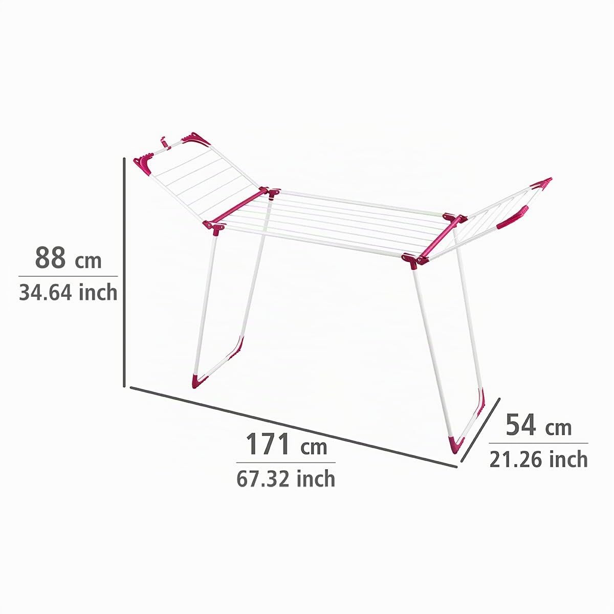 WENKO Wäschetrockner Summer Dry 13 m - 13 m Trockenlänge, Metall, 153 x 76 x 46 cm, Weiß