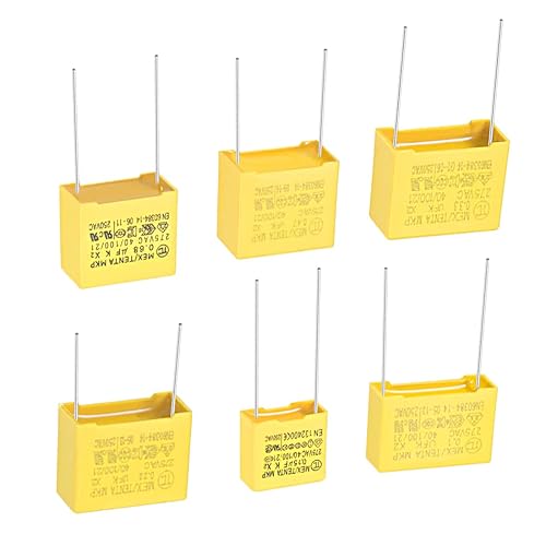 Miniatura 4 de uxcell Kit surtido de condensadores de seguridad de polipropileno DIP 275VAC X2 MKP 6 Valor - 0.1uF 0.15uF 0.22uF 0.33uF 0.47uF 0.68uF 30 Pcs