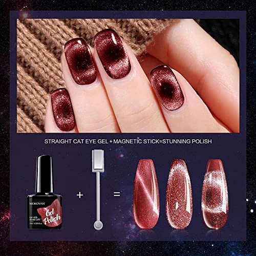 Morovan 9D Cat Eye Gel Nagellack Set Chamäleon Thermo Nagellack Shellac Glitzer Magnetische Gel Nail Polish Set Soak Off… – Bild 7