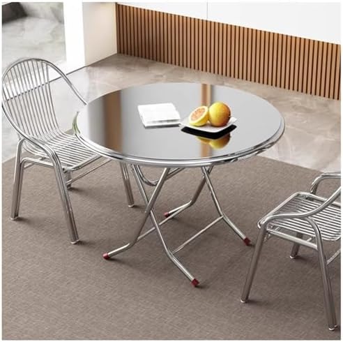 Portable Folding Stainless Steel Patio Dining Table - Versatile Prep Table for Home, Restaurant & Hotel - Compact 120x70x75cm Design for Easy Storage & Use
