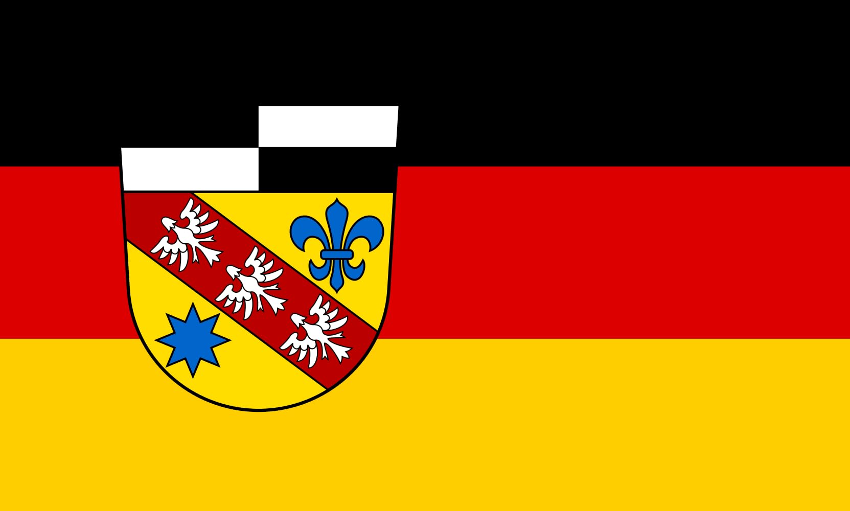 Drapeau Landkreis Saarlouis 1.35m² idéal pour pavoiser vos événements
