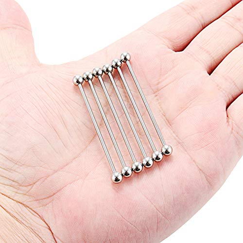 SCERRING 6PCS 14G Industrial Barbell Cartilage Earring Body Piercing Jewelry 28mm 32mm 35mm 38mm 40mm3