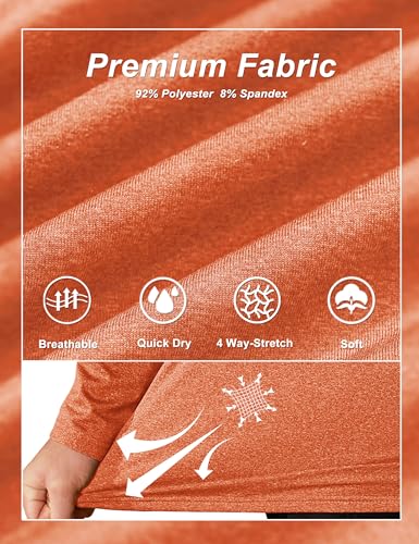 Image of TACVASEN Men's Sports Shirts 1 /4 Zip Long Sleeve Fleece Lined Running Workout Pullover Tops Sweatshirt
