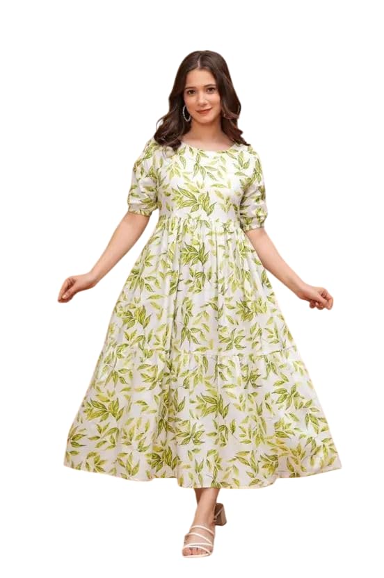 khejal Women?s Feeding Kurti in Pure Cotton | Floral Maternity Dress with Concealed Zipper | Lightweight & Comfortable Nursing Gown-picture-5