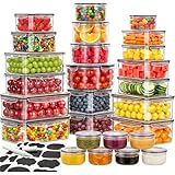 52 Pcs Food Storage Containers with Lids Airtight (26 Containers & 26 Lids) - Leakproof Meal-Prep Container for Kitchen Storage and Organization, Stackable Plastic Food Containers with Labels & Pen