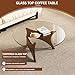 dnziqi Glass Coffee Table Modern Round Coffee Table, 31.5