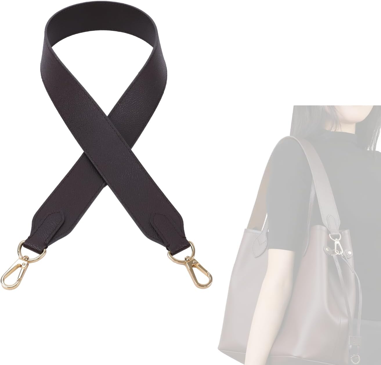 DGAZ Vachetta Leather Crossbody Strap for Neverfullbag with Gift Box, Handmade DIY purse strap