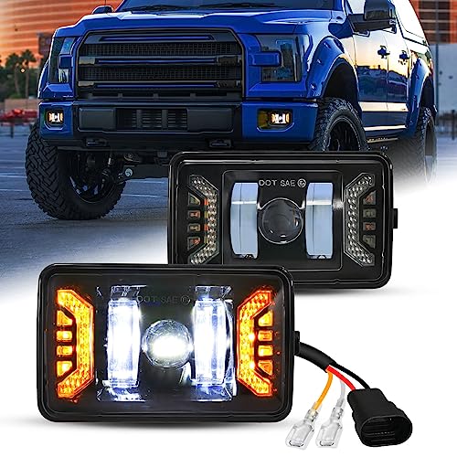 Auxbeam New Upgraded LED Fog Lights Lamp for Ford F150 2015-2020, 50W 200% Brighter with DRL&Turn Signal Waterproof Assembly Kit DOT Approved - Black