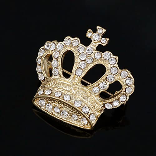 Image of GBAHFY Crystal Rhinestone Princess Queen Crown Brooch Pin for Women - Tiara for Wedding Party Banquet Birthday