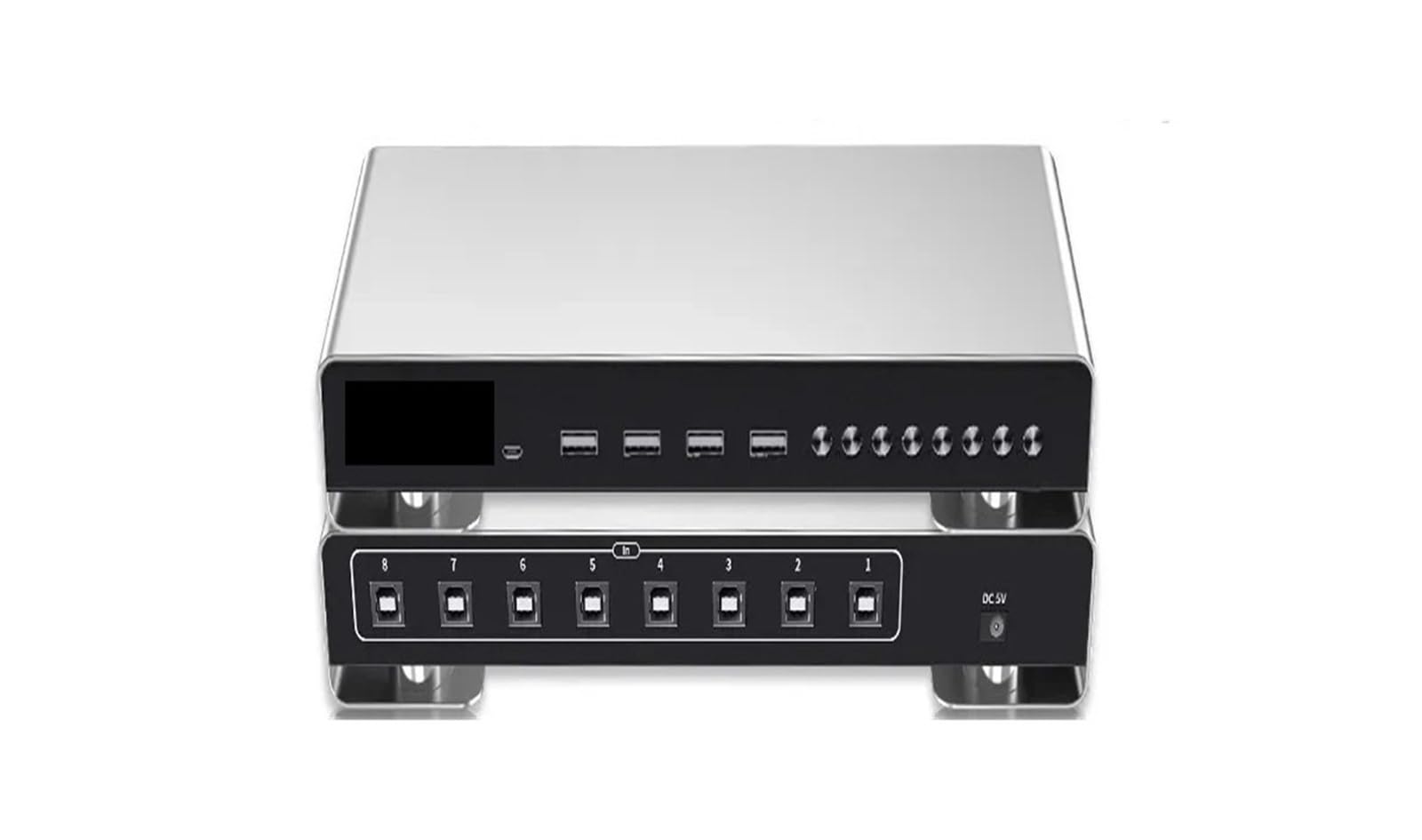 Conmutador KVM USB para 8 ordenadores y compartir 4 periféricos en estaciones de trabajo