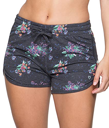 Colosseum Active Women's Simone Cotton Blend Yoga And Running Short (Black Floral, Medium) #TOP1