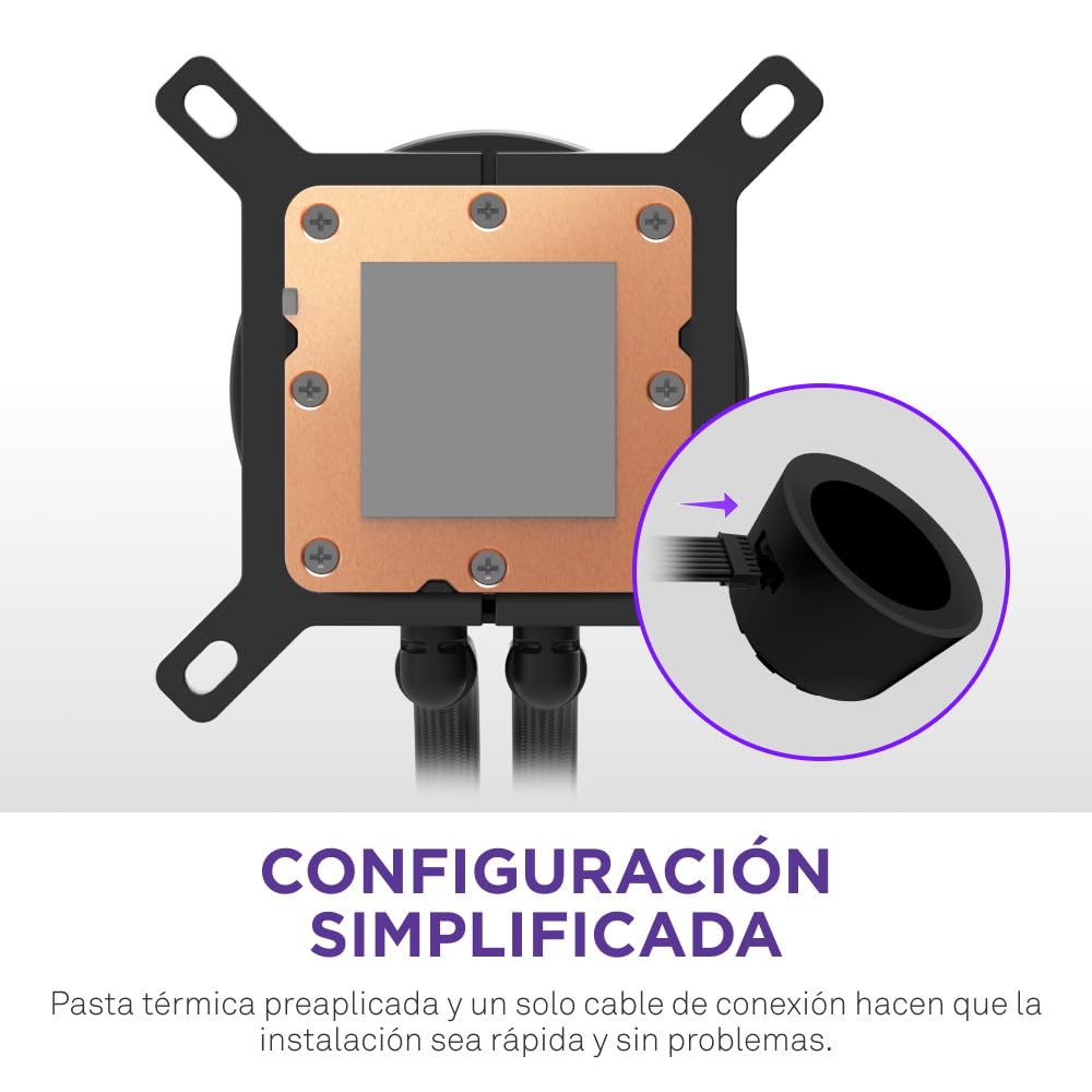 NZXT Kraken Plus 280 – Refrigeración líquida AIO para CPU – Radiador de 280 mm – 2 Ventiladores F140P – Pantalla LCD Cuadrada de 1,54" – AMD® AM5, AM4 – Intel® LGA 1851/1700, 1200/115X – Negro — view 7