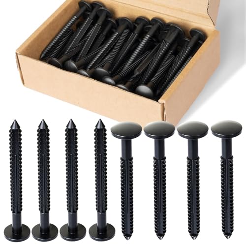 60 Pcs Vinyl Shutter Fasteners Plastic Shutter Screws Exterior Window Shutter Pin Pegs for Installing Decorative Exterior Vinyl Shutters