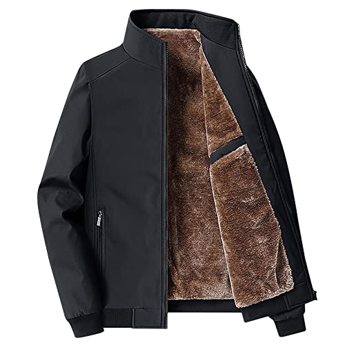 Générique Veste Polaire Homme Chaude Blouson sans Capuche Manteau Hiver Couleur Unie Manteaux...