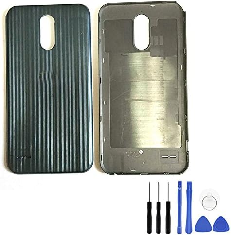 Battery Back Cover For LG Stylo 3 Plus - Battery Door Battery Cover Replacement for LG LS777 Plus MP450 TP450 M470 M470F PH3 with Tool Kit Replacement (Black)