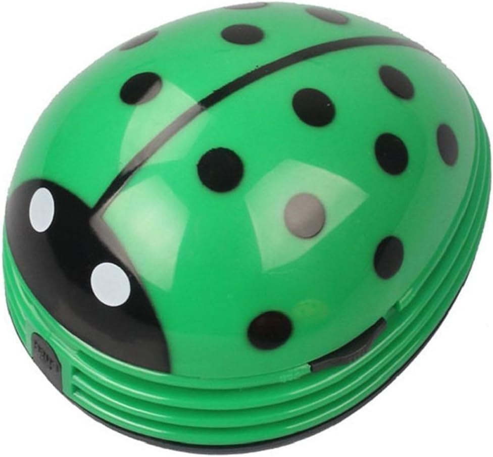 NovemFoal Mini Portable sans Fil Table Miette balayeuse Bureau poussière aspirateur Mignon Dessin animé à Piles (Verte)