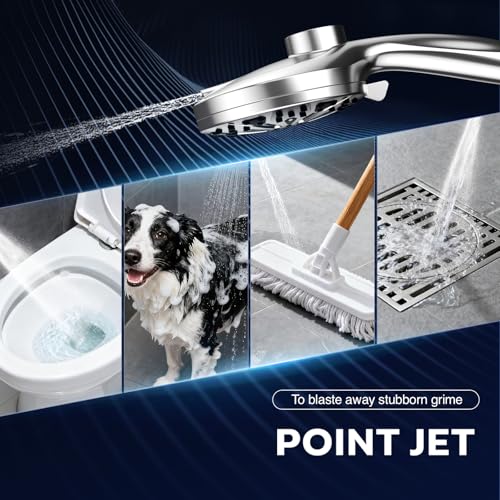 Shower Head with filtered Handheld High Pressure daul Shower Heads with Handheld Spray Combo and 10 Sprays Handheld Shower Head Detachable Shower head Built-in Magnetic Docking and Power Jets Chrome - Image 6