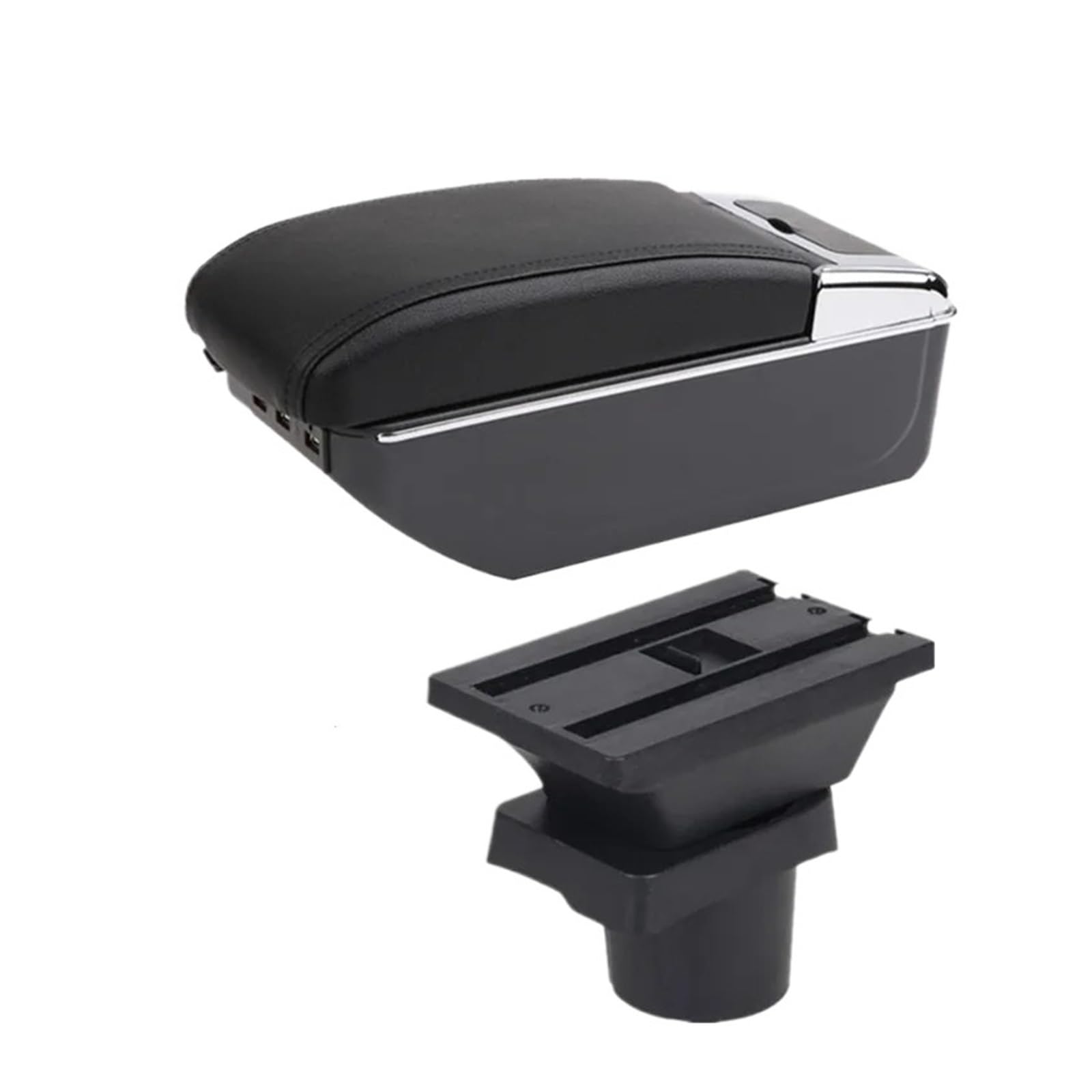 Ggwqoops Car Armrests For Skoda For Citigo 2009-2020 Car Armrest Console Storage Box Dedicated Retrofit Accessories Armrest Box(D black line 7USB)
