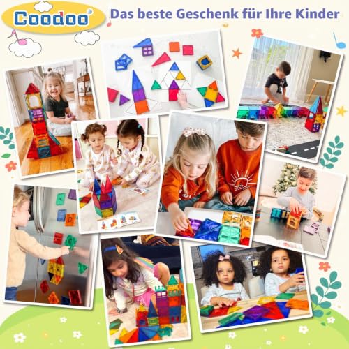 60PCS Magnetische Bausteine Kinderspielzeug Magnetblöcke Sensorik Spielzeug – Ansicht 4