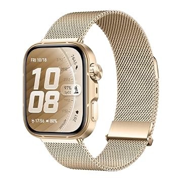 HAOZHI Magnético Pulseira Compatível com Huawei Watch Fit 5 4 3 Pro,Bracelete Correia de Metal para Huawei Watch Fit 5 4 3 (Ouro rosa)