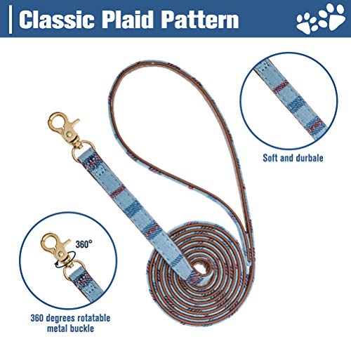 EXPAWLORER Klassisches Kariertes Hundehalsband mit niedlicher Glocke, kein Verheddern, verstellbare Halsbänder für Welpen, kleine Hunde