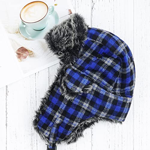 Image of ONWAY Trapper Hat Winter Hats for Women Men with Faux Fur Ear Flaps