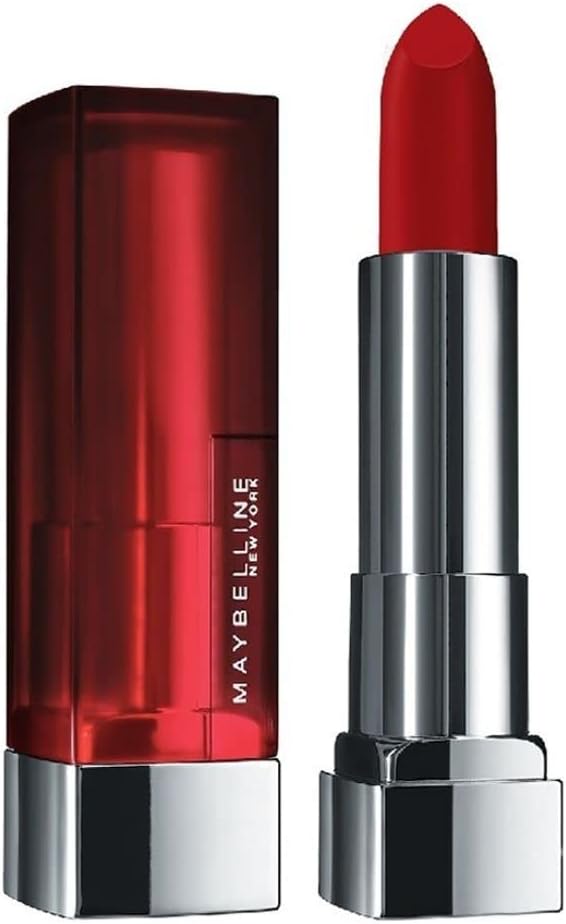 Maybelline New York Color Sensational Creamy Matte Lipstick lasts up to 12 Hours, Hydrate Lips, Rich Creamy Lipstick with Shea Butter, Available in 42 Shades - 690 Siren in Scarlet, 3.9g
