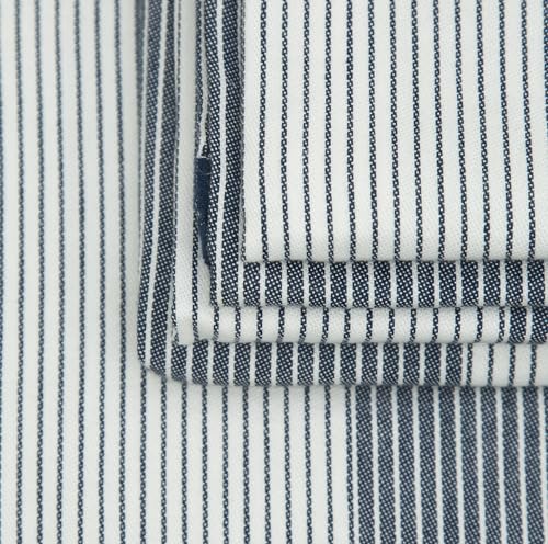 Image of Premium Kitchen Towels 100% Cotton 20 inchx28 inch 6-Pack - Blue | Large 238 GSM yarn dyed flat woven 100% cotton kitchen towel set for lightweight absorbent everyday drying