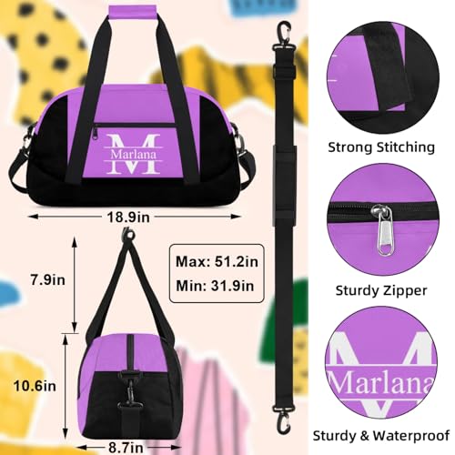 Small Gym Bag for Women Men Lightweight Personalized Travel Duffle Bag Carry On Weekender Overnight Bag Magenta3