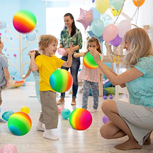 12 Pack Rainbow Playground Balls Kickballs Dodgeball 8.5 Inch Kick Balls Hand Ball Bouncy Balls Handball With Hand Pump For Indoor Outdoor #TOP4