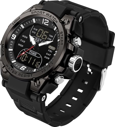 Reloj deportivo impermeable militar para hombre, reloj digital táctico al aire libre, reloj de pulsera electrónico analógico con cronómetro LED, alarmas de cuenta regresiva, doble hora, relojes de Reloj deportivo impermeable militar para hombre, reloj digital táctico al aire libre, reloj de pulsera electrónico analógico con cronómetro LED, alarmas de cuenta regresiva, doble hora, relojes de