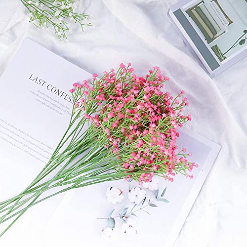Uhky 6 Pcs Artificial Baby Breath Gypsophila Flowers Bouquets Real Touch Flowers for Wedding Party DIY Wreath Floral Arrangement Home Decoration (Pink) - Image 3